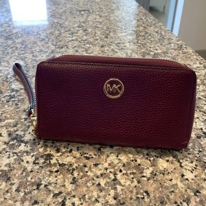 Michael Kors Plum Large Phone Case Wristlet Wallet